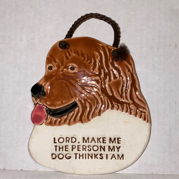 1994 Smoky Mountain Pottery Dog Wall Hanging Plaque Lord Make Me The Person ... - Picture 3 of 3